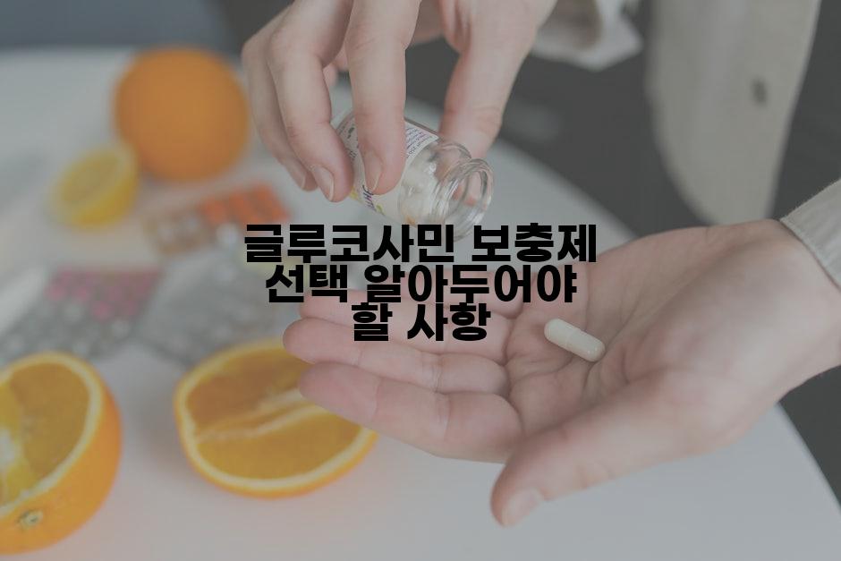 글루코사민 보충제 선택 알아두어야 할 사항