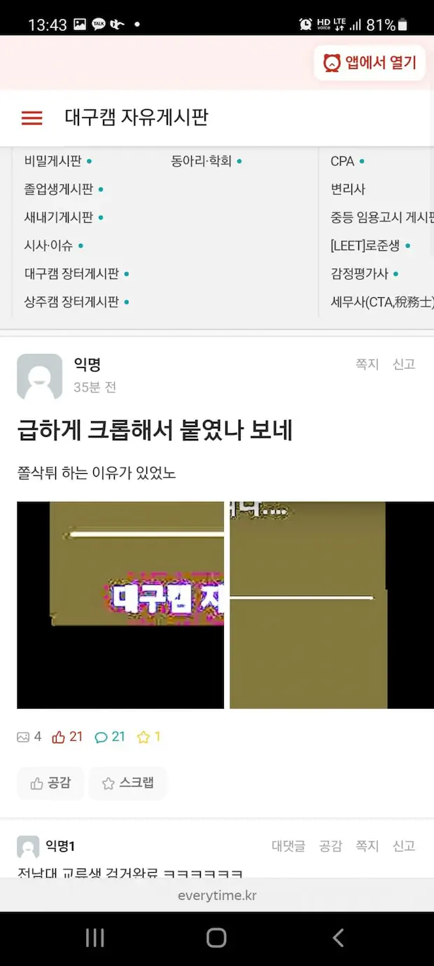 경북대 일진 사건 주작