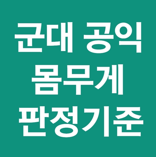  군대 공익 몸무게 판정기준