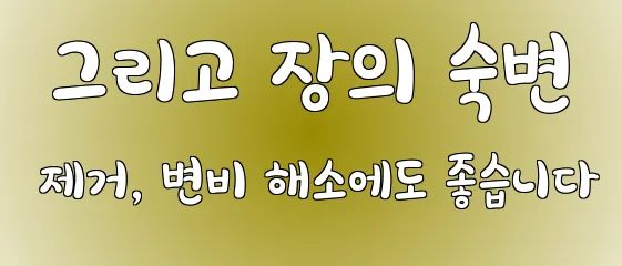  그리고 장의 숙변 제거, 변비 해소에도 좋습니다
