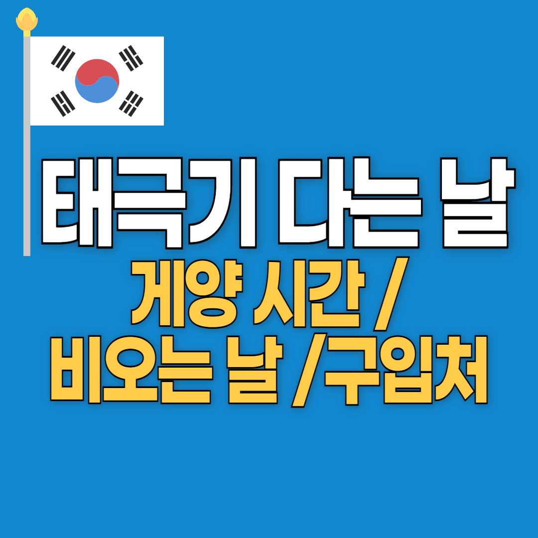 태극기 다는 날 - 게양 시간, 비오는 날, 구입처