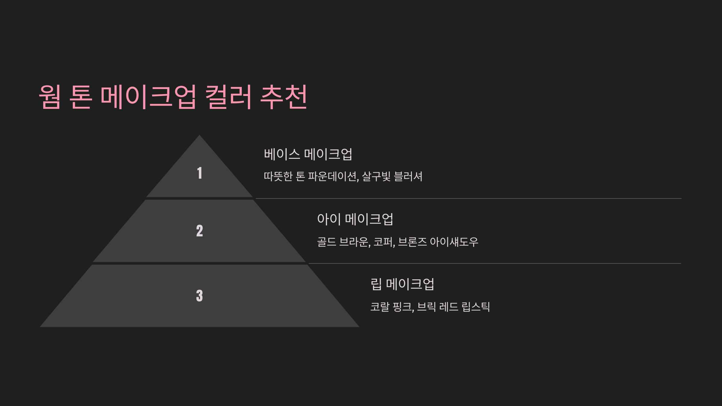 웜톤 메이크업 컬러 추천