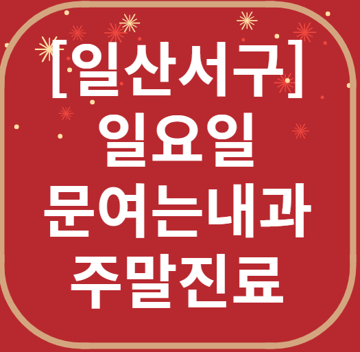 고양 일산서구 일요일 문 여는 내과 목록 ❘ 토요일 주말 공휴일 병원 바로 찾기