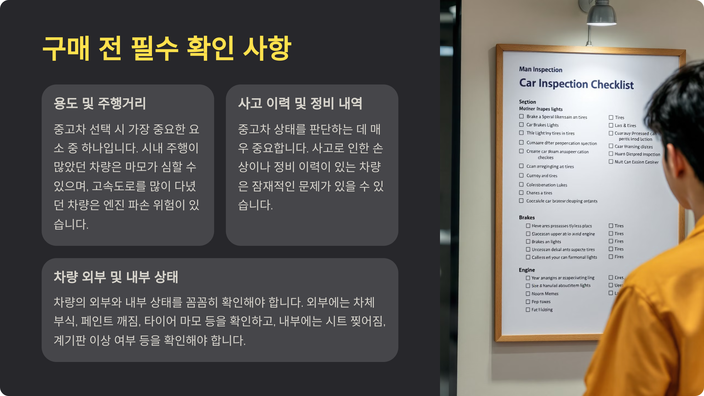 중고차 매입 시 빼놓을 수 없는 5가지 체크포인트