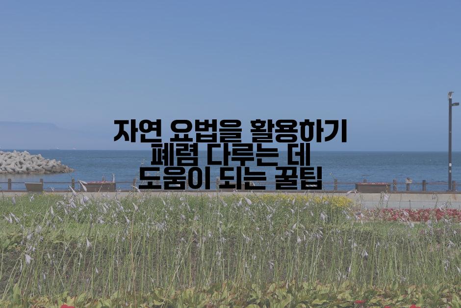 자연 요법을 활용하기 폐렴 다루는 데 도움이 되는 꿀팁