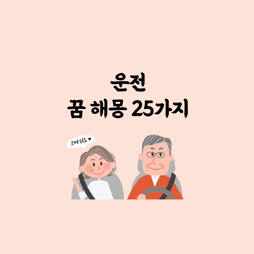  자동차 운전 꿈 해몽 25가지, 자동차 꿈 길몽 흉몽은?