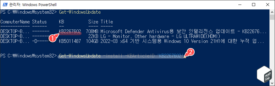 특정 Windows 업데이트만 설치