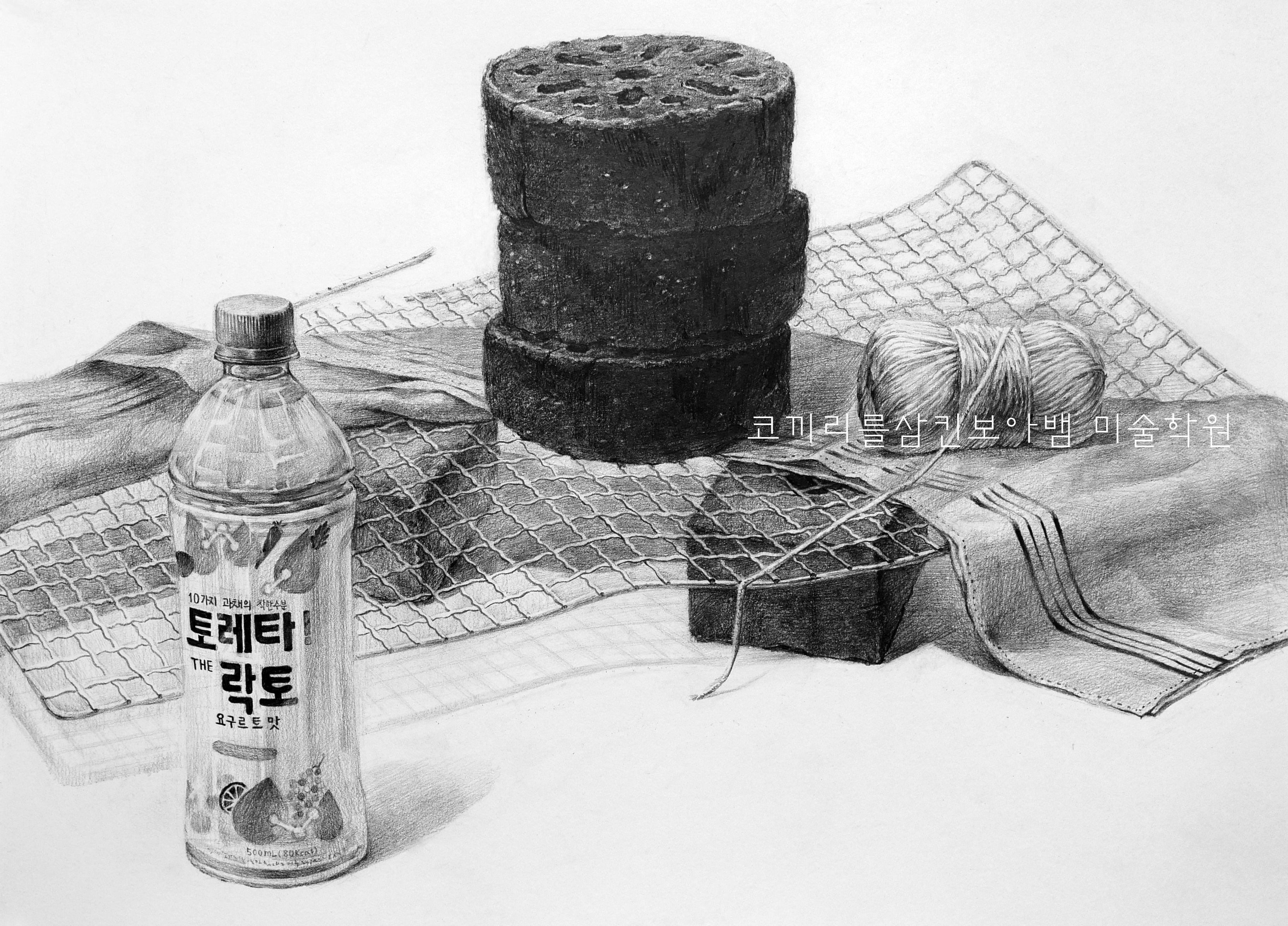  청담동미술학원 예중예고입시 코끼리를삼킨보아뱀 미술학원 - 정물 소묘