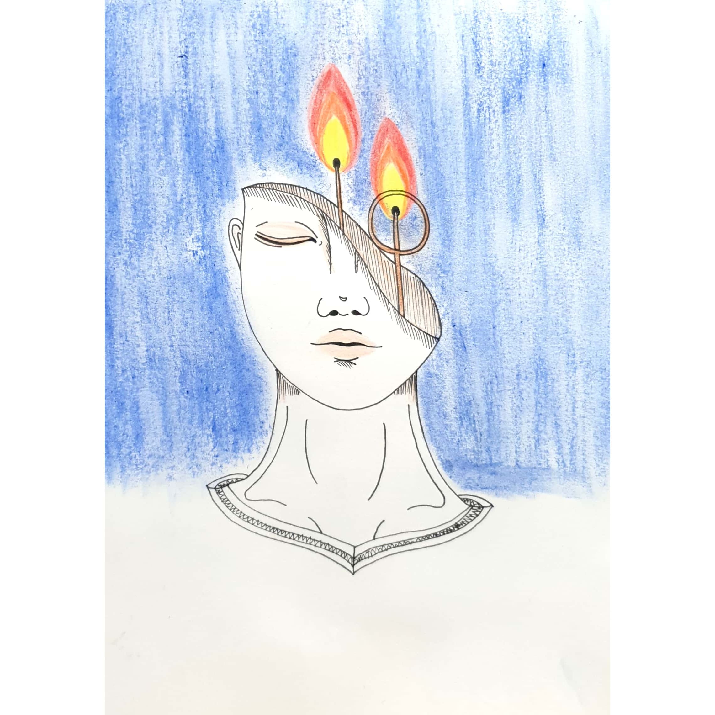  Burn 불타오르다 / 일러스트 그림 드로잉 / 추상화 그리기