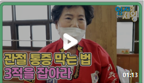  (엄지의제왕)관절통증막는법 3적을잡아라 관절연골건강책임지는식품 적대추차만드는법 비타민D수치를높이는방법 비타민D효능 보스웰리아MSM식이유황