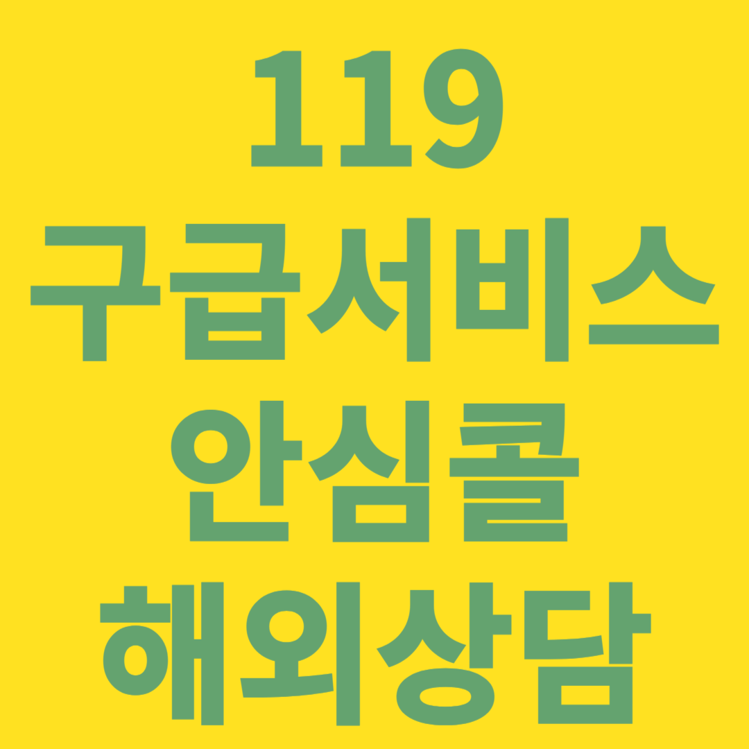 구급서비스, 119 안심콜서비스, 해외에서 119 상담, 119 구급신고 요령, 119구급차 도착 전 준비