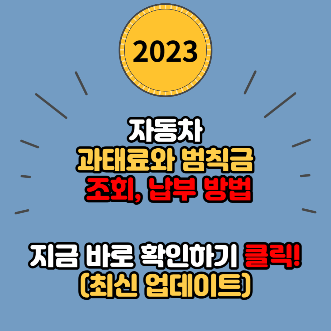 자동차 과태료와 범칙금 조회 및 납부 방법 (과태료와 범칙금 차이 알고 납부하세요!)