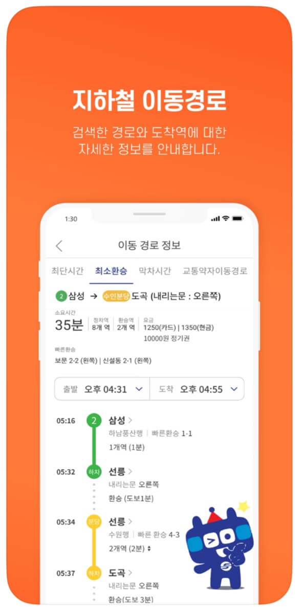 서울지하철 8호선 노선도 크게보기