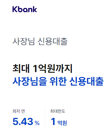 케이뱅크 사장님 신용대출 금리