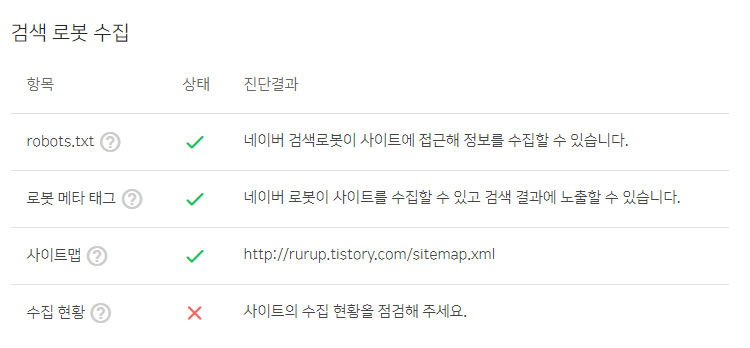  네이버 웹 마스터 도구 - 사이트의 수집 현황을 점검해 주세요?