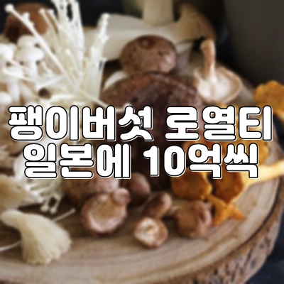  팽이버섯 로열티 10억, 매년 일본에 주는 이유