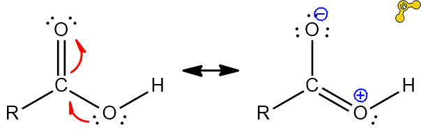 카르복실산의 공명구조. 포름산의 공명구조