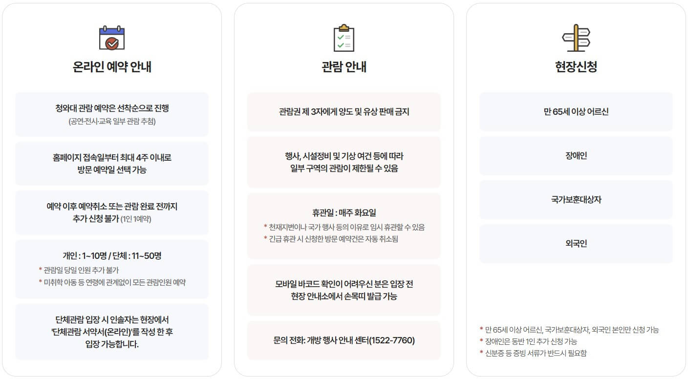 청와대 관람신청 예약