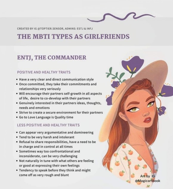  재미로 보는 MBTI - 성격유형별 여자친구 특성,ENTJ