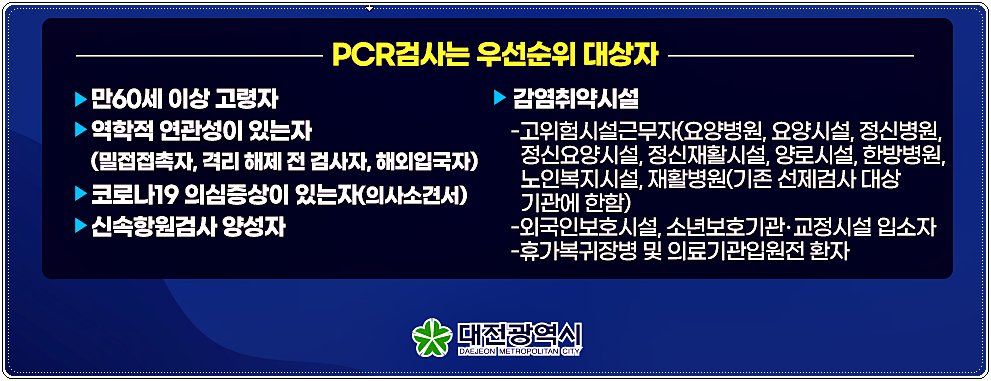 PCR검사 우선대상자