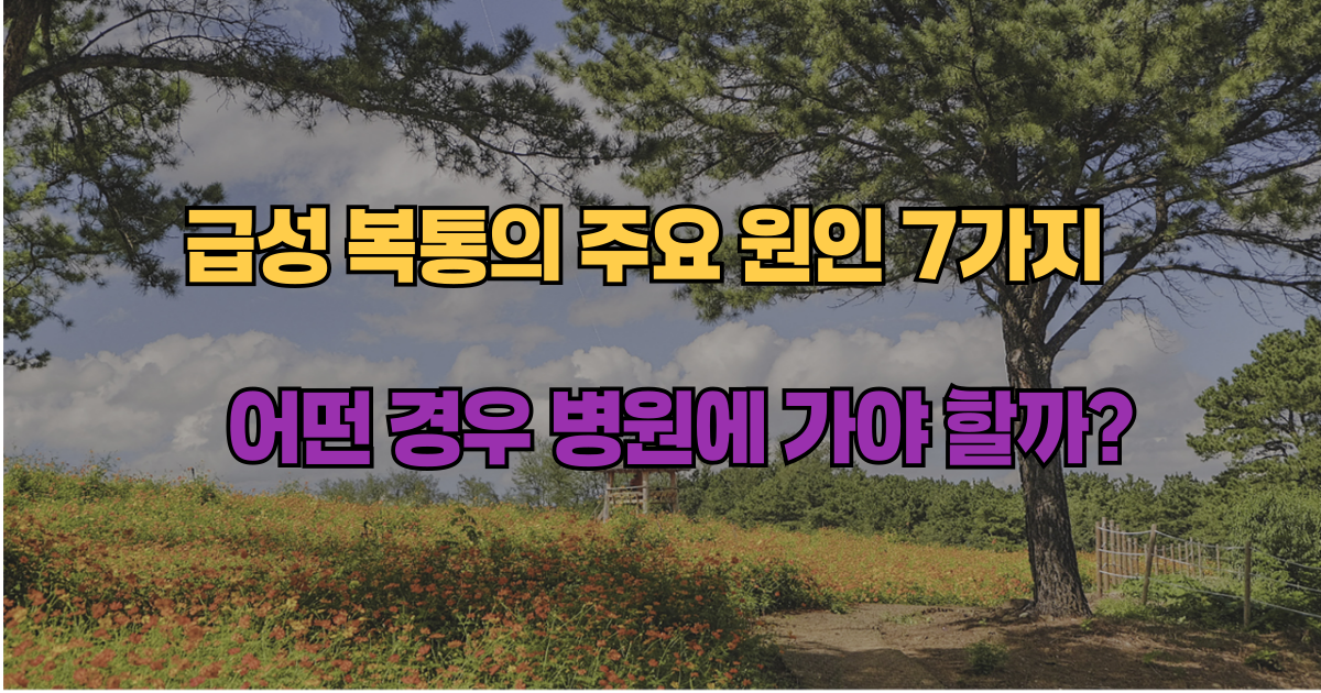 급성 복통의 주요 원인 7가지