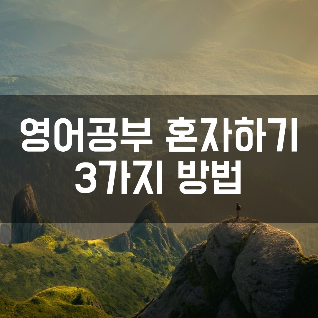 영어공부 혼자하기 3가지 방법