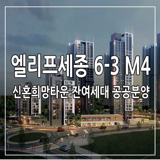 엘리프세종 6-3 M4 신혼희망타운 잔여세대 공공분양