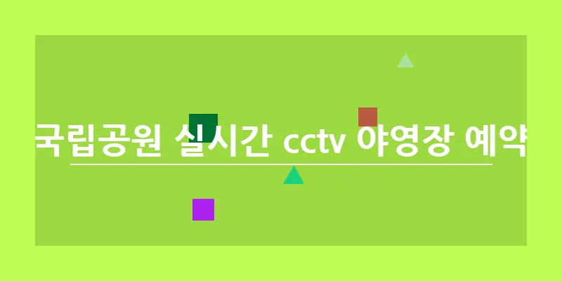 국립공원 실시간 cctv 야영장 예약_15