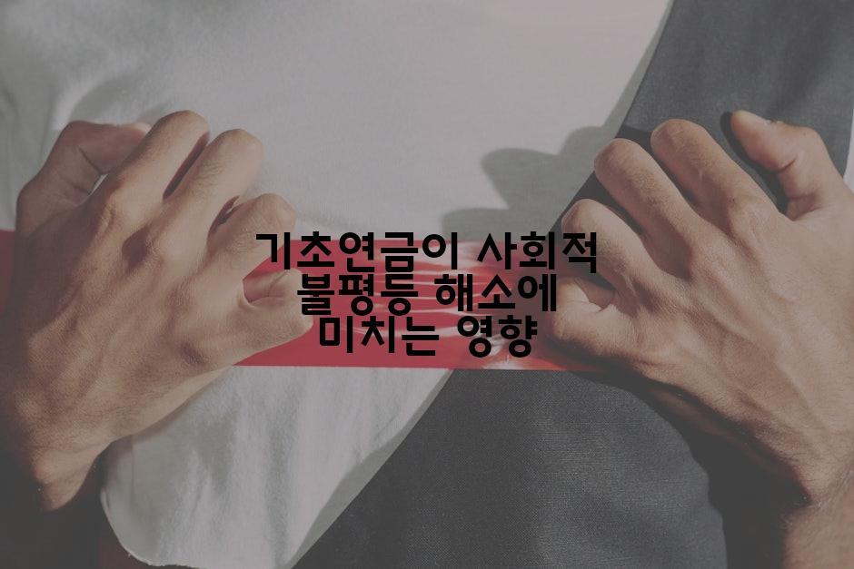 기초연금이 사회적 불평등 해소에 미치는 영향