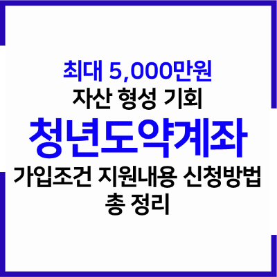  청년도약계좌 가입조건, 지원내용(수령액), 청년정책 중복 가입 가능 여부, 신청 방법