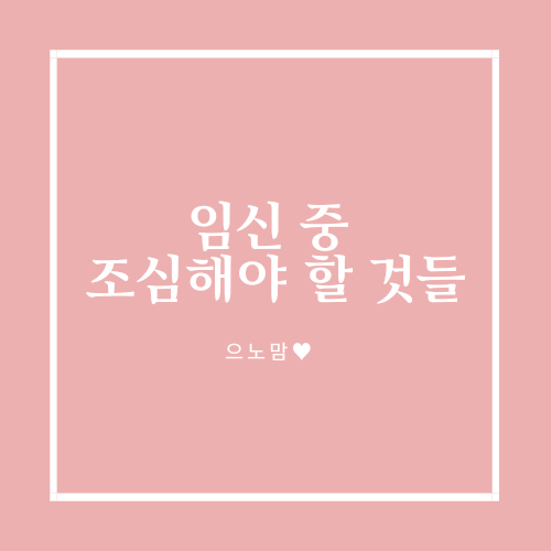  임신 중 조심해야 하는 것들!!