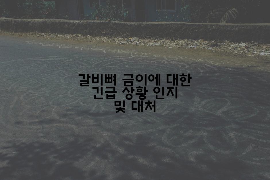 갈비뼈 금이에 대한 긴급 상황 인지 및 대처