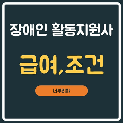  장애인 활동지원사(보조인) 급여가 600백만원??? , 모든것 한방정리!!