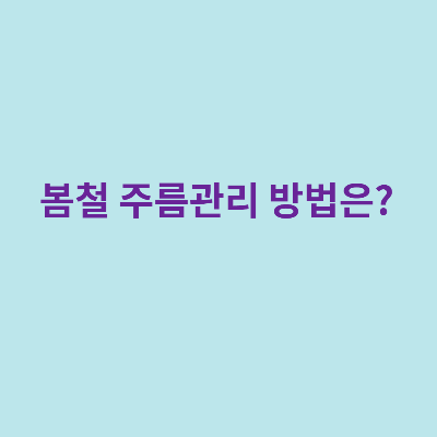 봄철 주름관리 방법은?