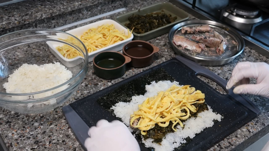 갓절임 꽁치김밥 황금레시피