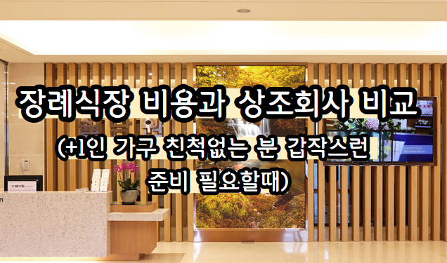 장례식장 비용과 상조회사 비교 (+1인 가구 친척없는 분 갑작스런 준비 필요할때)