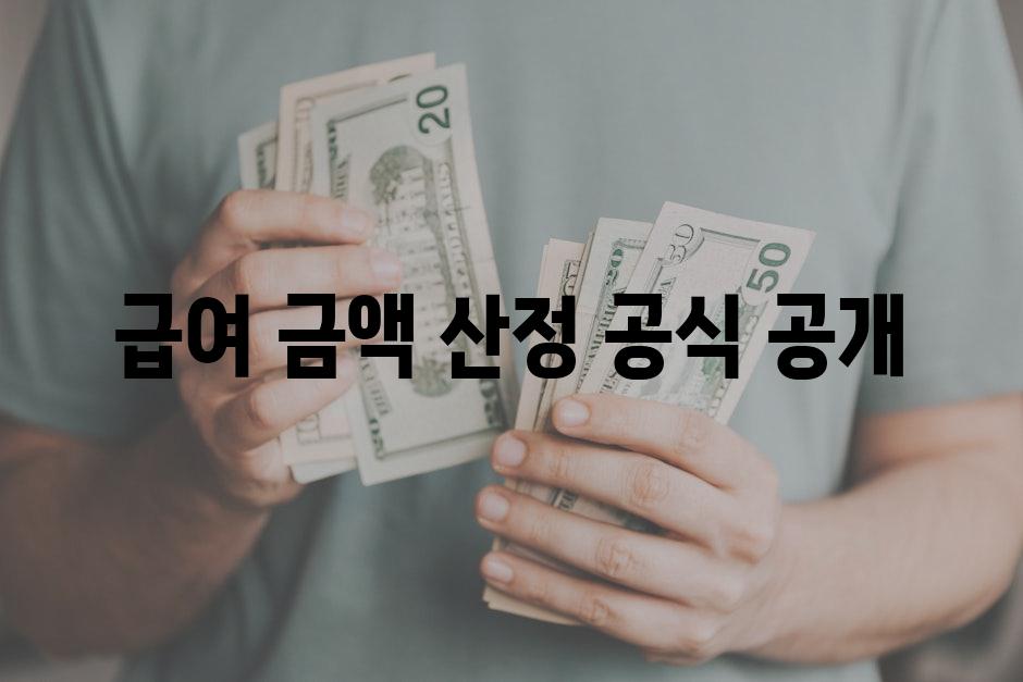 급여 금액 산정 공식 공개