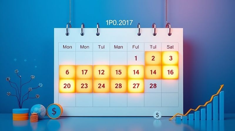 다가오는 IPO 청약 기간을 표시한 달력