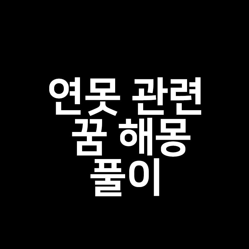  연못꿈 해몽 풀이