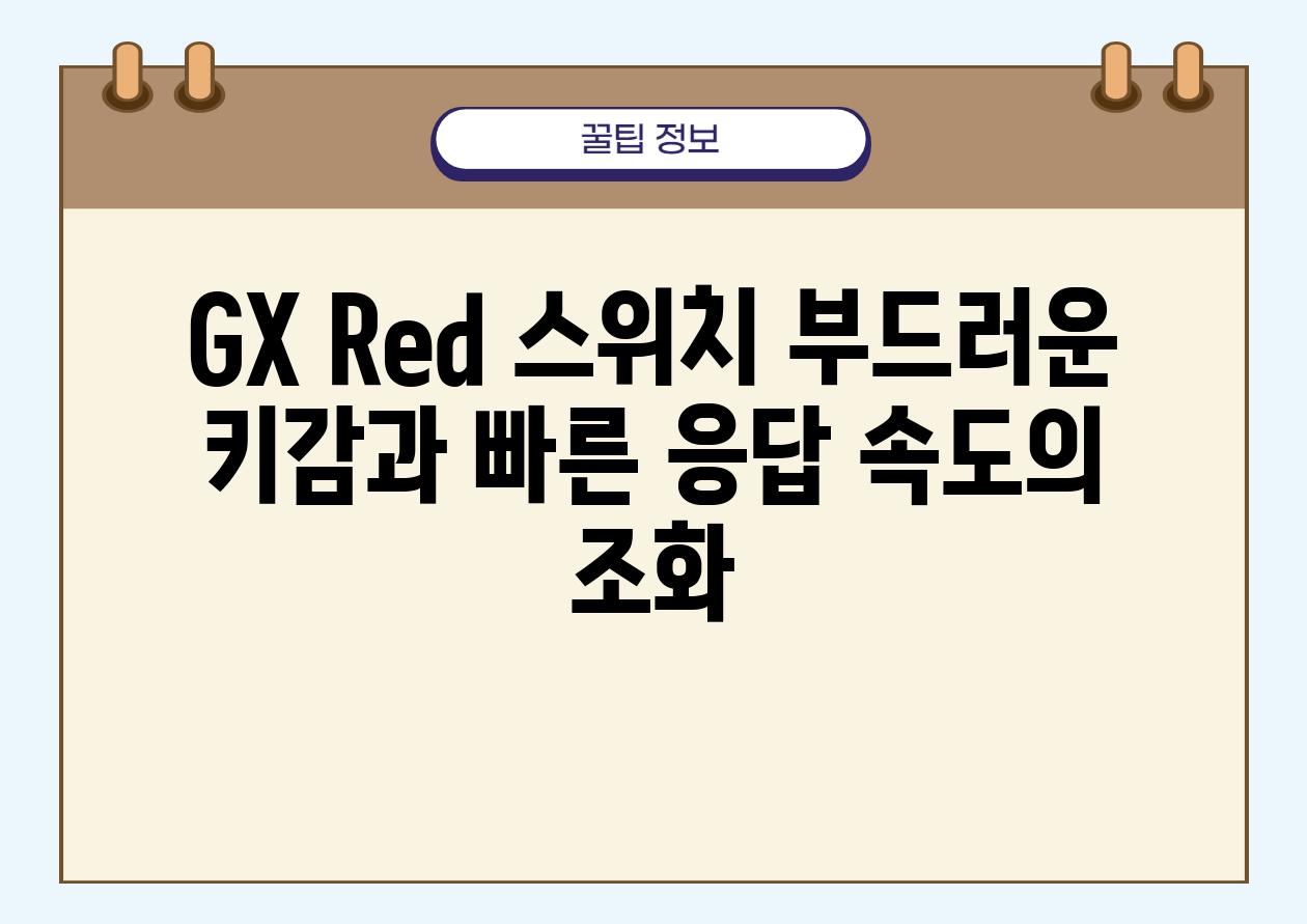 GX Red 스위치 부드러운 키감과 빠른 응답 속도의 조화