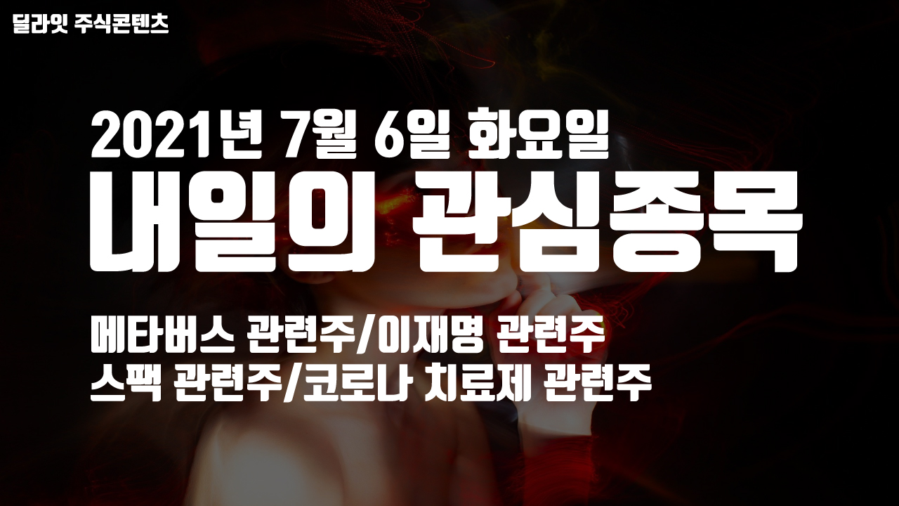  메타버스 관련주 - 2021년 7월 6일 내일의 관심종목