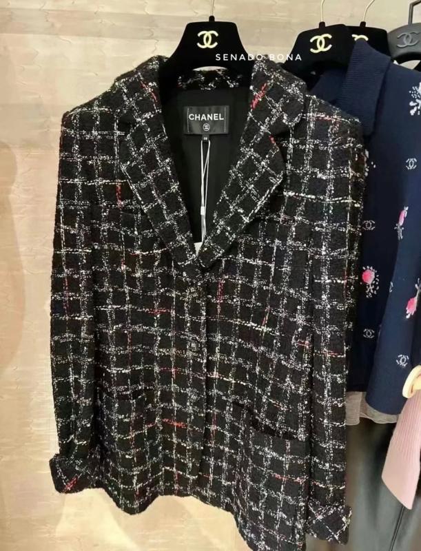 샤넬 22K F/W 체크 트위드 자켓 P73609