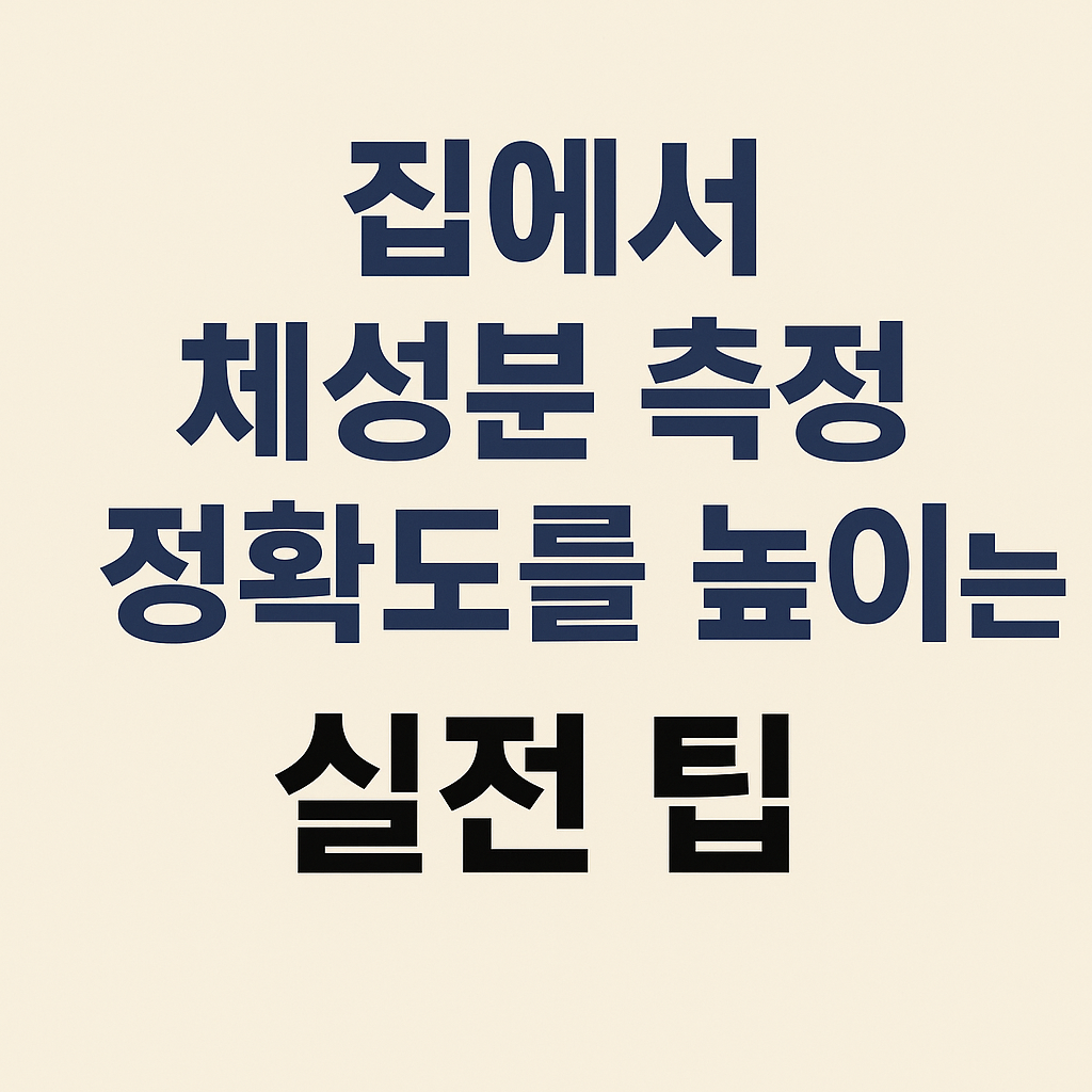 집에서 체성분 측정 정확도를 높이는 실전 팁