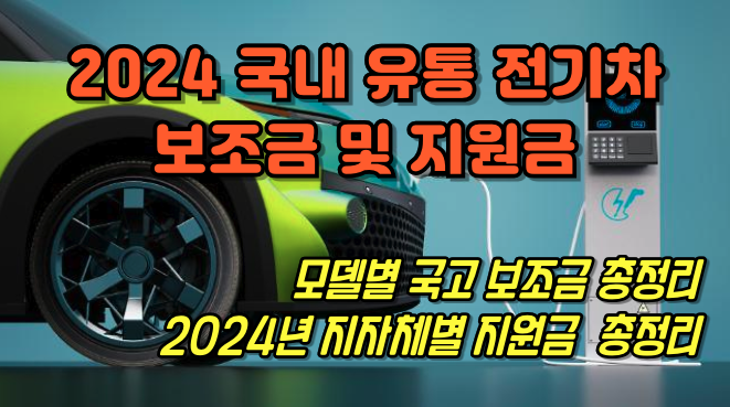 2024년 한국 유통 전기차 보조금 및 지자체 지원금 총정리 2024 전기차 보조금 및 지원금