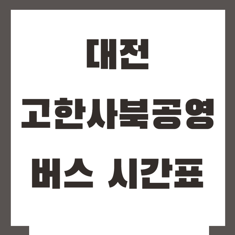 대전 고한사북공영 버스 시간표