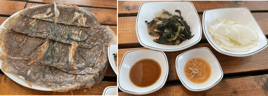 메밀전과-간장,열무김치,무절임
