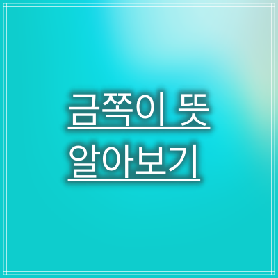 금쪽이 뜻