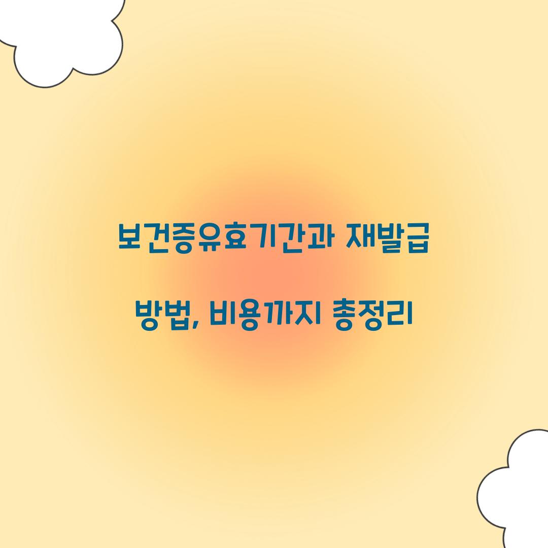 보건증유효기간