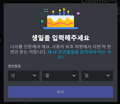 생년월일 입력 사진