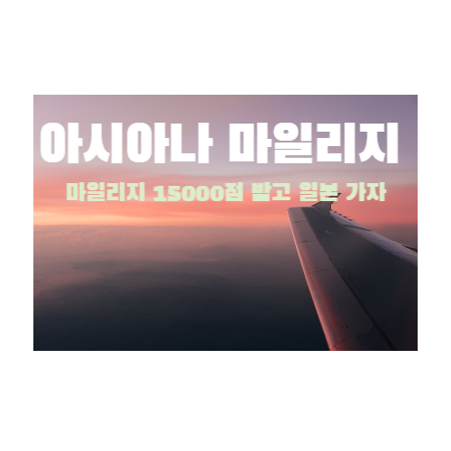  아시아나항공 15,000 마일리지 받고 일본가자!!